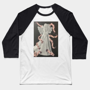 Angel playing harp wrapped in eye ribbon Baseball T-Shirt